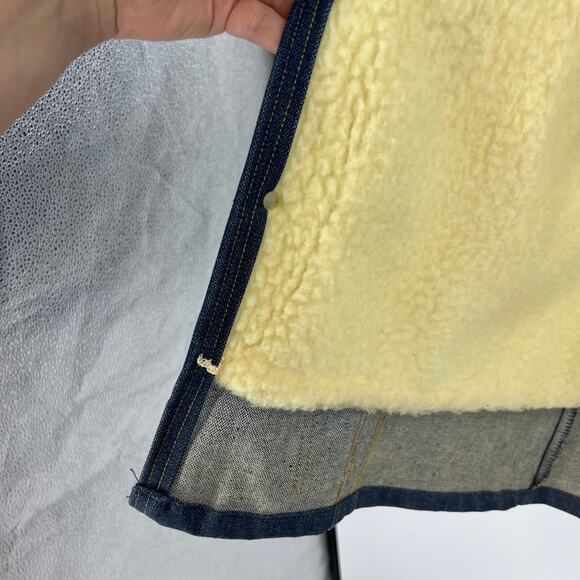 Vintage Key Imperial Wool Lined Denim Winter Heavy Coat Buttoned Men's XL - Picture 4 of 11